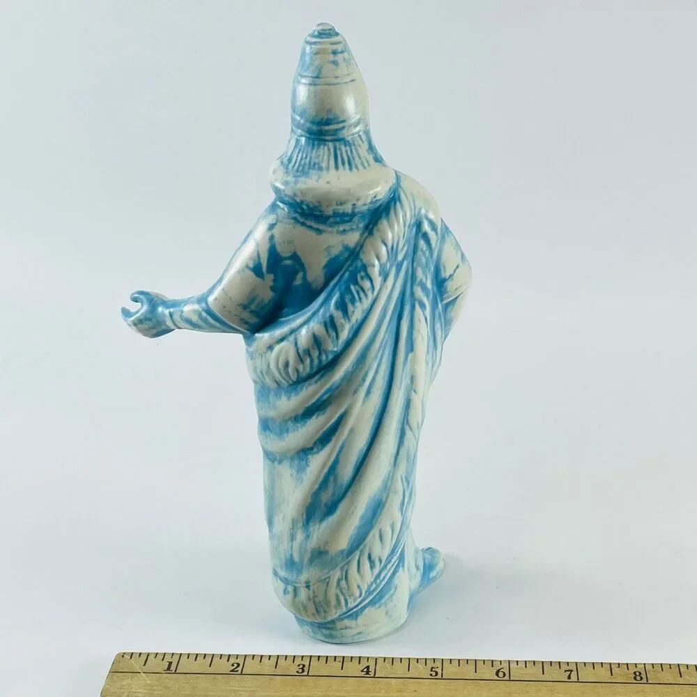 Holland Ceramic Nativity Wise Man King Figurine 9.5inBlue White Vintage Creche